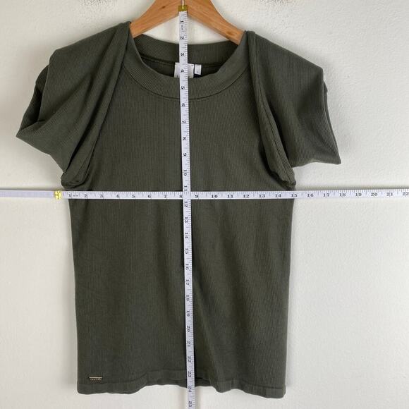 Lune Active Maia Rib Top Size L Moss Green Modal Long Sleeve Athleisure Active - Picture 11 of 11